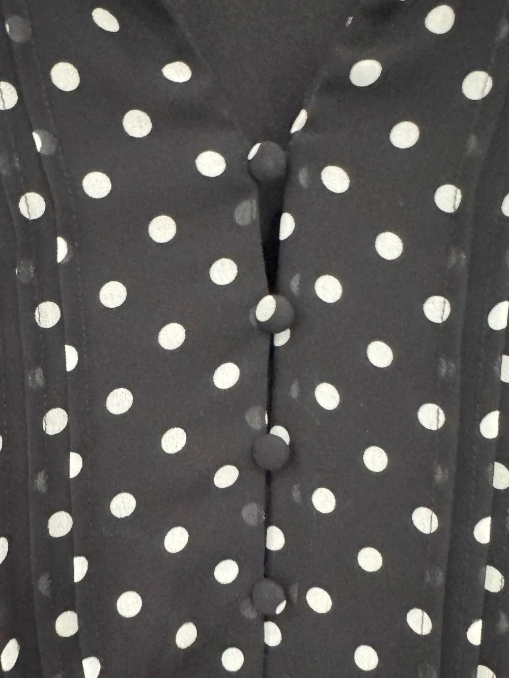 Torrid Size 3 Midi Chiffon Ruffle Neck Pintuck Dress Black and White Polka Dots - Picture 5 of 10